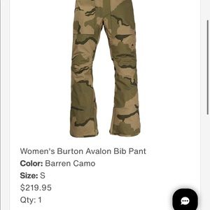 Burton Avalon Bib In Barren Camo